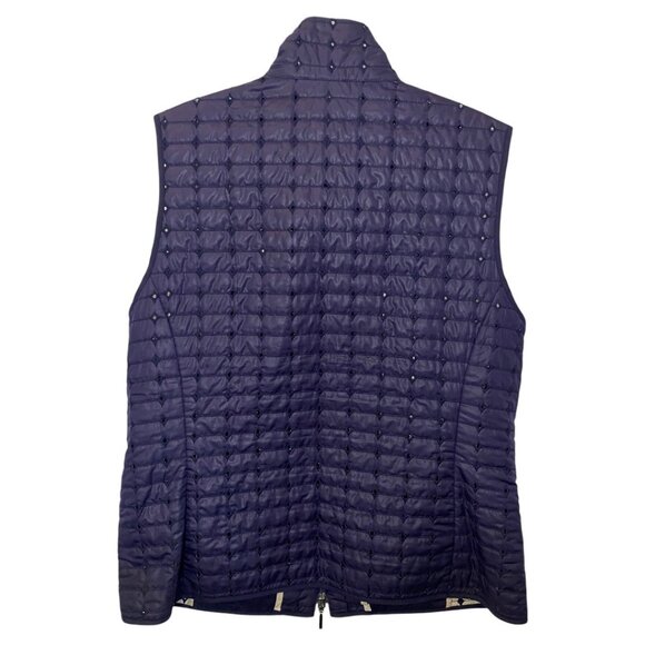 ERFO navy blue diamond eyelet quilted puffer vest size 40 - Picture 3 of 3